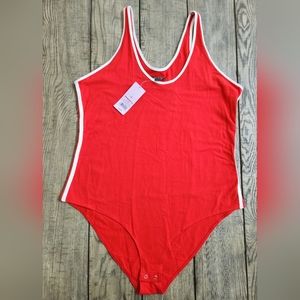 Red & White Striped Bodysuit